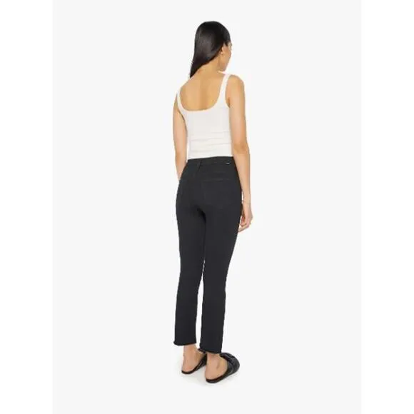 MOTHER The Insider Crop Step Fray Jeans High Rise Bootcut Leg Not Guilty Size 25