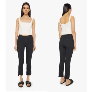 MOTHER The Insider Crop Step Fray Jeans High Rise Bootcut Leg Not Guilty Size 25
