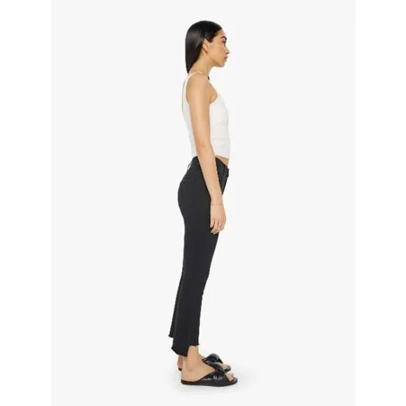 MOTHER The Insider Crop Step Fray Jeans High Rise Bootcut Leg Not Guilty Size 25