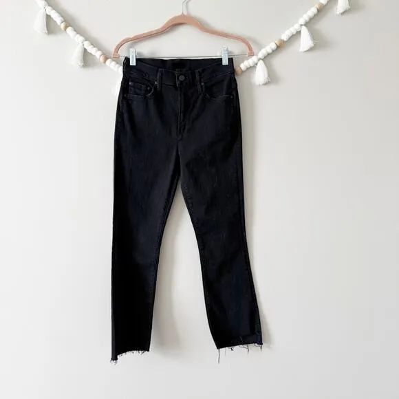 MOTHER The Insider Crop Step Fray Jeans High Rise Bootcut Leg Not Guilty Size 25
