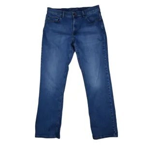 Mott &amp; Bow Jeans Men's Medium Blue Straight Stretch Denim Measures Sz 35 x 32