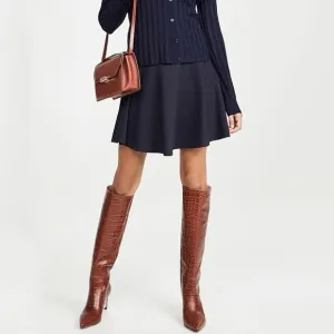 MOUSSY Reversible Knit Prep School Mini Skirt in Navy and Green size Small or 1