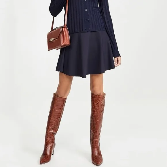 MOUSSY Reversible Knit Prep School Mini Skirt in Navy and Green size Small or 1