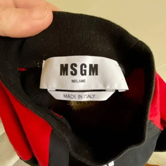 MSGM Milano Colorblocked Sweatshirt-Style Dress Athleisure Streetstyle - SZ S