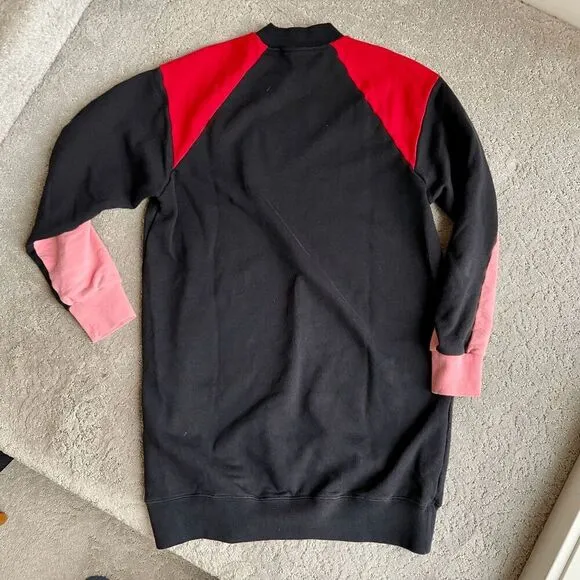 MSGM Milano Colorblocked Sweatshirt-Style Dress Athleisure Streetstyle - SZ S