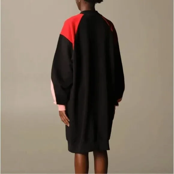 MSGM Milano Colorblocked Sweatshirt-Style Dress Athleisure Streetstyle - SZ S