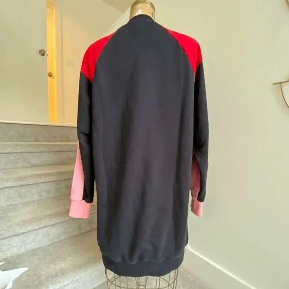 MSGM Milano Colorblocked Sweatshirt-Style Dress Athleisure Streetstyle - SZ S