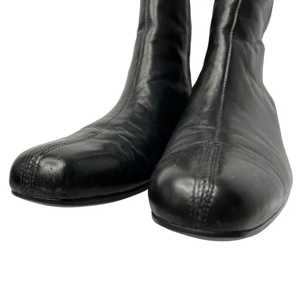 MUNRO American Black Leather Lilian Zip Ankle Boot Women's Size 8.5N