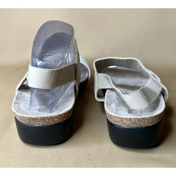 Munro Natural and White Kid Pisces Sandals 12 New