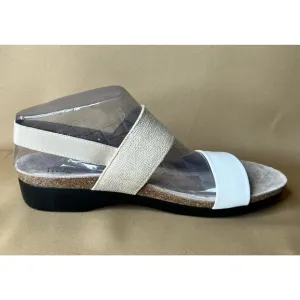 Munro Natural and White Kid Pisces Sandals 12 New