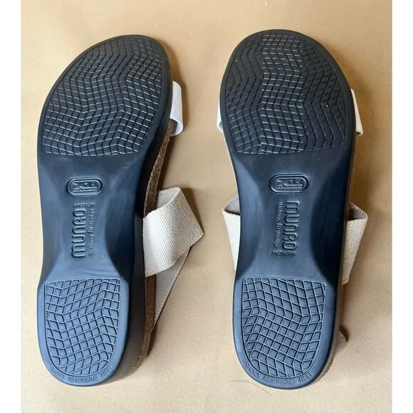 Munro Natural and White Kid Pisces Sandals 12 New