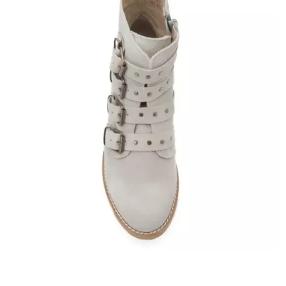 Musse &amp; Cloud &quot;Misha&quot; Suede Leather Buckle Detailed Ankle Boots 38 (7.5)