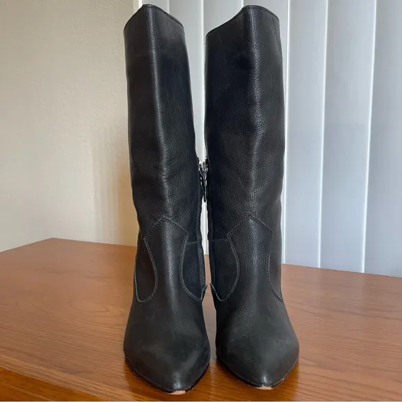 Naked Feet Semper Leather Boots Size 6.5 Black