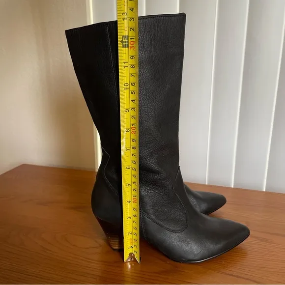 Naked Feet Semper Leather Boots Size 6.5 Black
