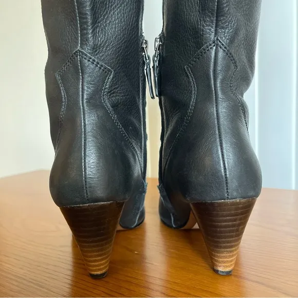Naked Feet Semper Leather Boots Size 6.5 Black