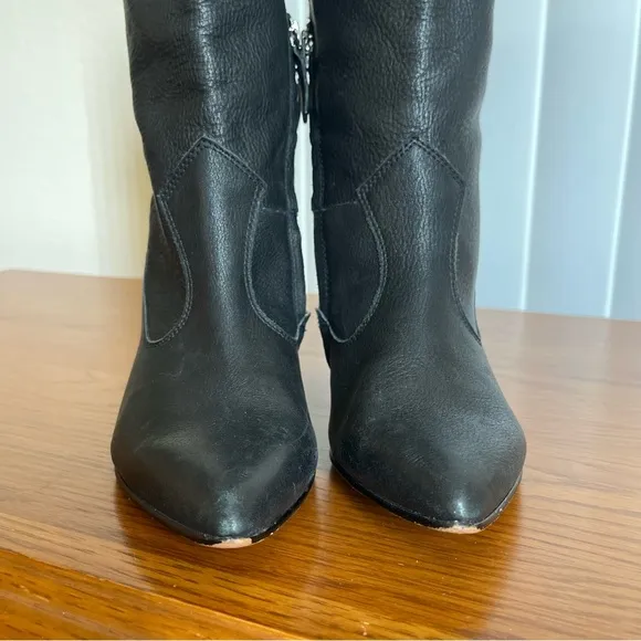 Naked Feet Semper Leather Boots Size 6.5 Black