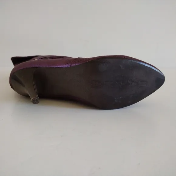 *NaNa Metallic Purple Leather Heeled Pull On Boots Vintage 10