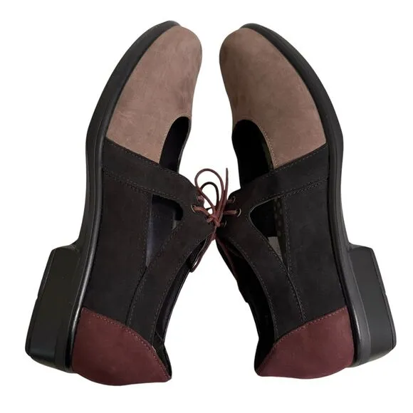 Naot Alisio Lace Front Shoes Loafers Women Sz 42/11 Colorblock Nubuck $195