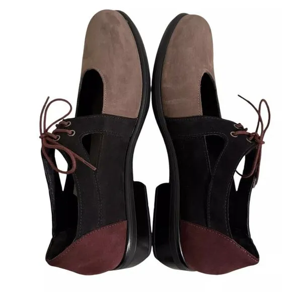 Naot Alisio Lace Front Shoes Loafers Women Sz 42/11 Colorblock Nubuck $195