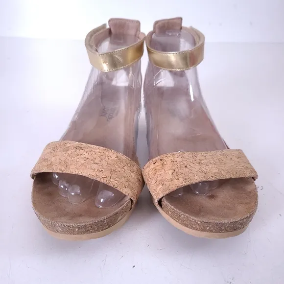 Naot Pixie Cork Wedge Ankle Strap Sandals Size 8
