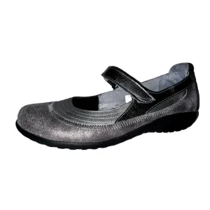 NAOT Shoes Women's Sz 9/40 Gray Grey Suede Patent Leather KIREI Mary Janes Flats