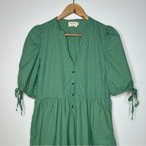 NATION LTD. Anthropologie Green Dustin Romantic Midi Dress Size Small