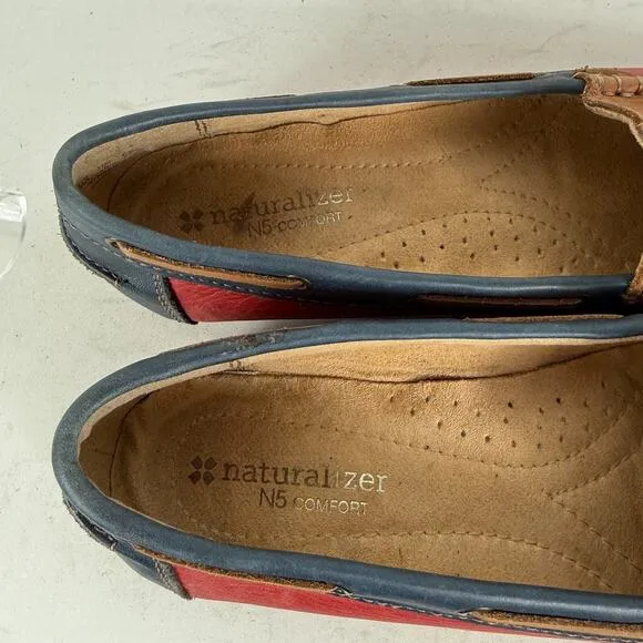 Naturalizer Hanover II Loafer Women's 7 M Red Brown Leather Slip-On Comfort