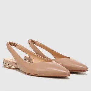 NATURALIZER NEW 9.5 WIDE Halo Slingback Flats in Taupe Leather Neutral Beige NIB