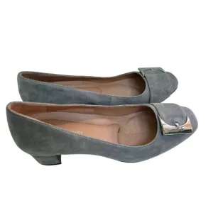 Naturalizer NWOT Gray Suede 1.5&quot; Block Heel Comfort Buckle Loafers Size 7.5M