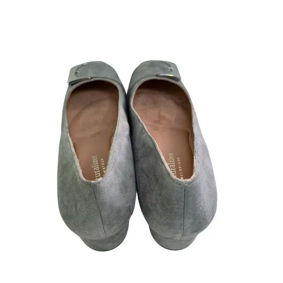 Naturalizer NWOT Gray Suede 1.5&quot; Block Heel Comfort Buckle Loafers Size 7.5M