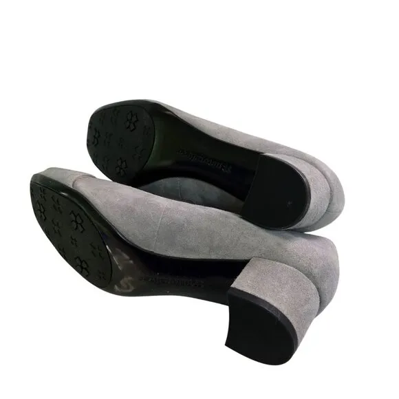 Naturalizer NWOT Gray Suede 1.5&quot; Block Heel Comfort Buckle Loafers Size 7.5M