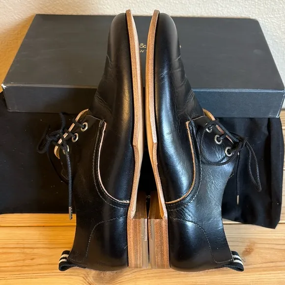 NEW $395! rag &amp; bone AUDREY Size 36 6 Black Leather Loafer Oxford Preppy