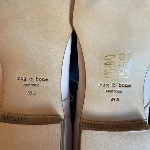 NEW $395! rag &amp; bone AUDREY Size 39.5 9.5 Blush Pink Leather Loafer Oxford Flats