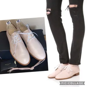 NEW $395! rag &amp; bone AUDREY Size 39.5 9.5 Blush Pink Leather Loafer Oxford Flats