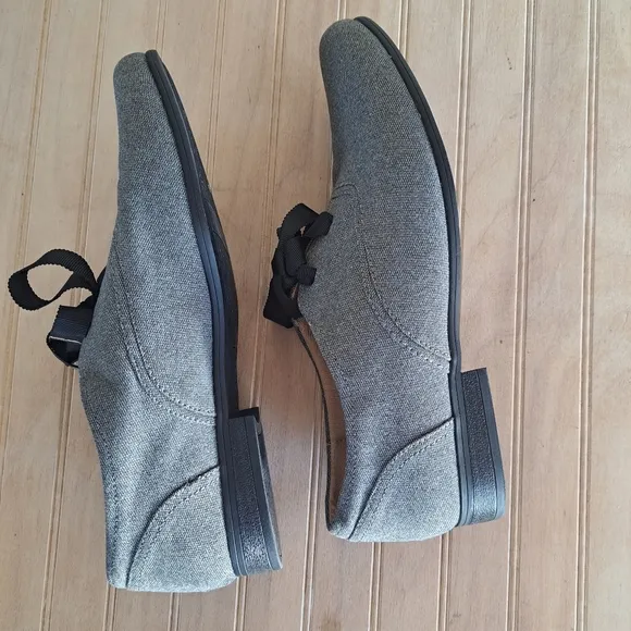 NEW Abella Moxie Ribbon Lace Comfort Heather Gray Low Heel Oxford Flats Loafer