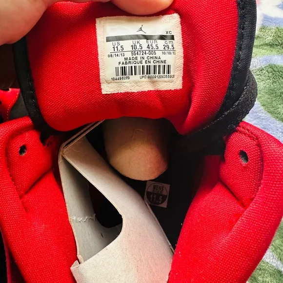 NEW Air Jordan 1 Gym Red and Black High-Top Sneakers Men’s Size 11.5