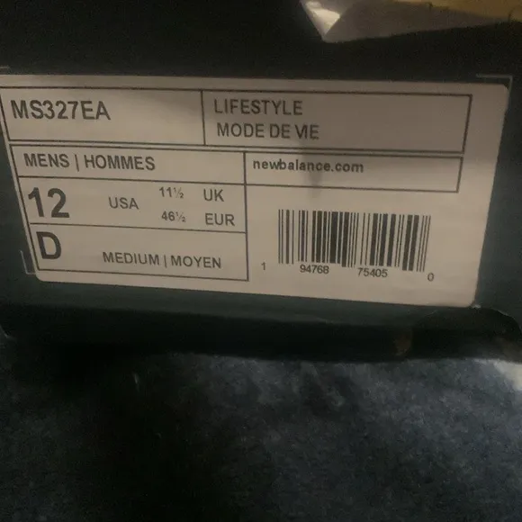 New Balance 327 new with box size 12