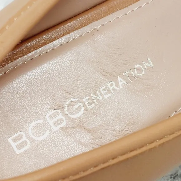 New BCBGeneration Raylin Brown Leather Chunky Sole Slip On Loafers O690