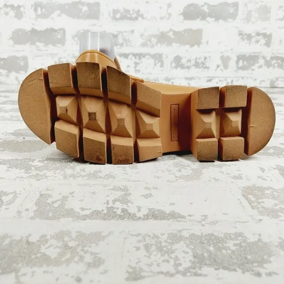 New BCBGeneration Raylin Brown Leather Chunky Sole Slip On Loafers O690