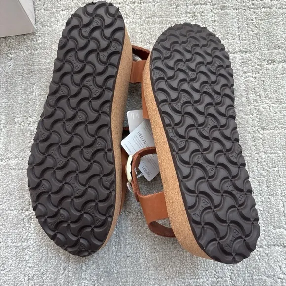 New Birkenstock Papillio Glenda Pecan Brown Platform Sandals Women EU 39 Narrow