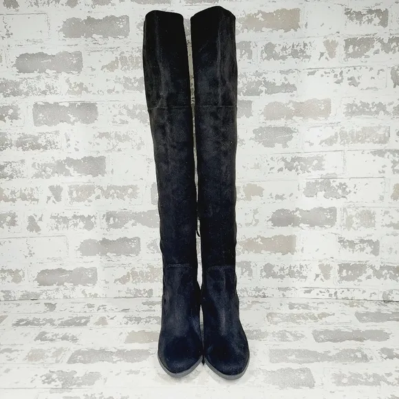 New BP. Luke Black Faux Suede Over-the-Knee Boots H677
