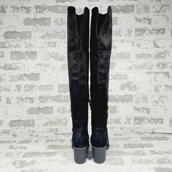 New BP. Luke Black Faux Suede Over-the-Knee Boots H677