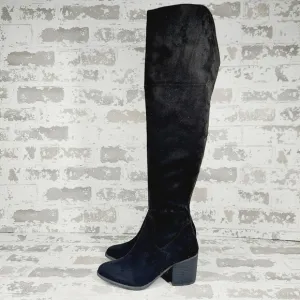 New BP. Luke Black Faux Suede Over-the-Knee Boots H677