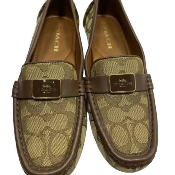 NEW COACH Women's Mona Driver Size 7.5 Signature Jacquard Cushioned Slip-On Flat