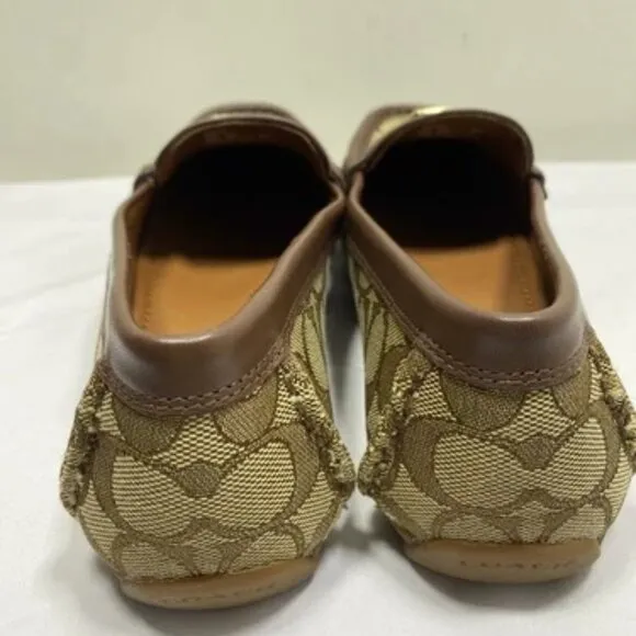 NEW COACH Women's Mona Driver Size 7.5 Signature Jacquard Cushioned Slip-On Flat