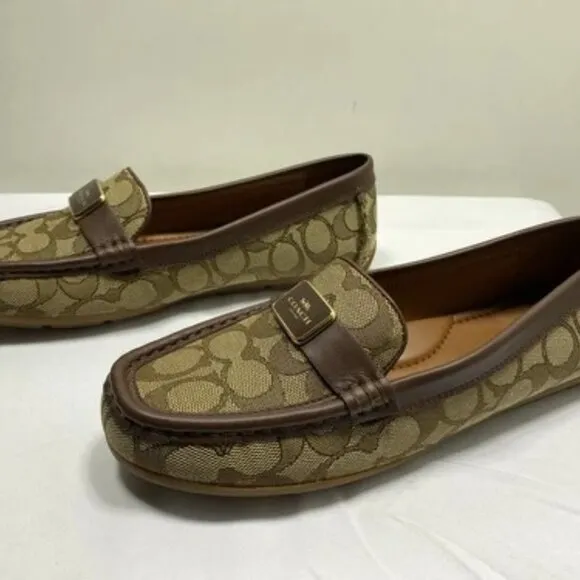 NEW COACH Women's Mona Driver Size 7.5 Signature Jacquard Cushioned Slip-On Flat