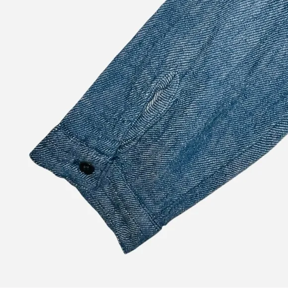 NEW CP Shades Dress Tunic Linen Blue Chambray Pockets Teton size M