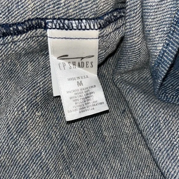 NEW CP Shades Dress Tunic Linen Blue Chambray Pockets Teton size M