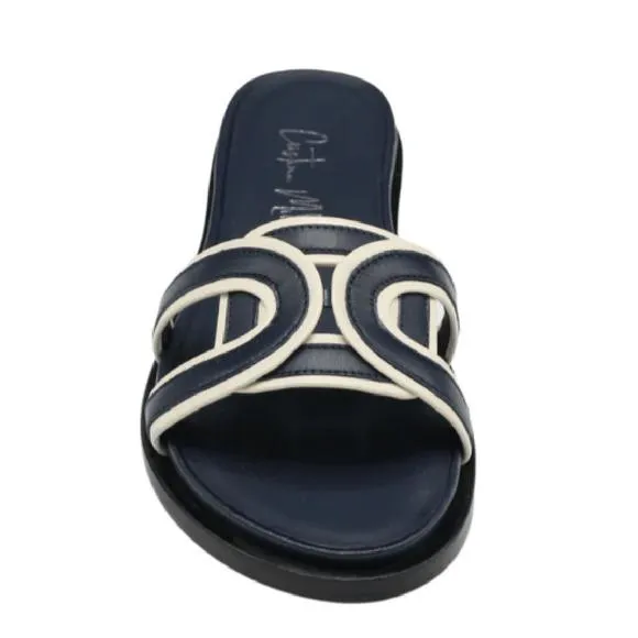 NEW CRISTINA MILLOTTI women's santorini sandal in navy