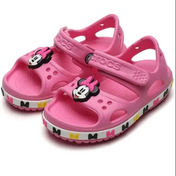 NEW Crocs FunLab Crocband Kids' Pink Disney Minnie Mouse Sandals